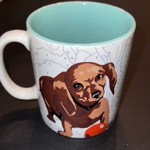 Trey Speegle paint-by-numbers artwork “I ❤️ MY DOXIE” large ceramic mug-NWOT